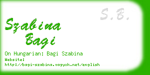 szabina bagi business card